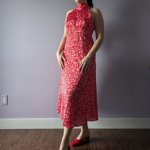 NWT Red floral dress Zara, size M - Picture 1 of 8